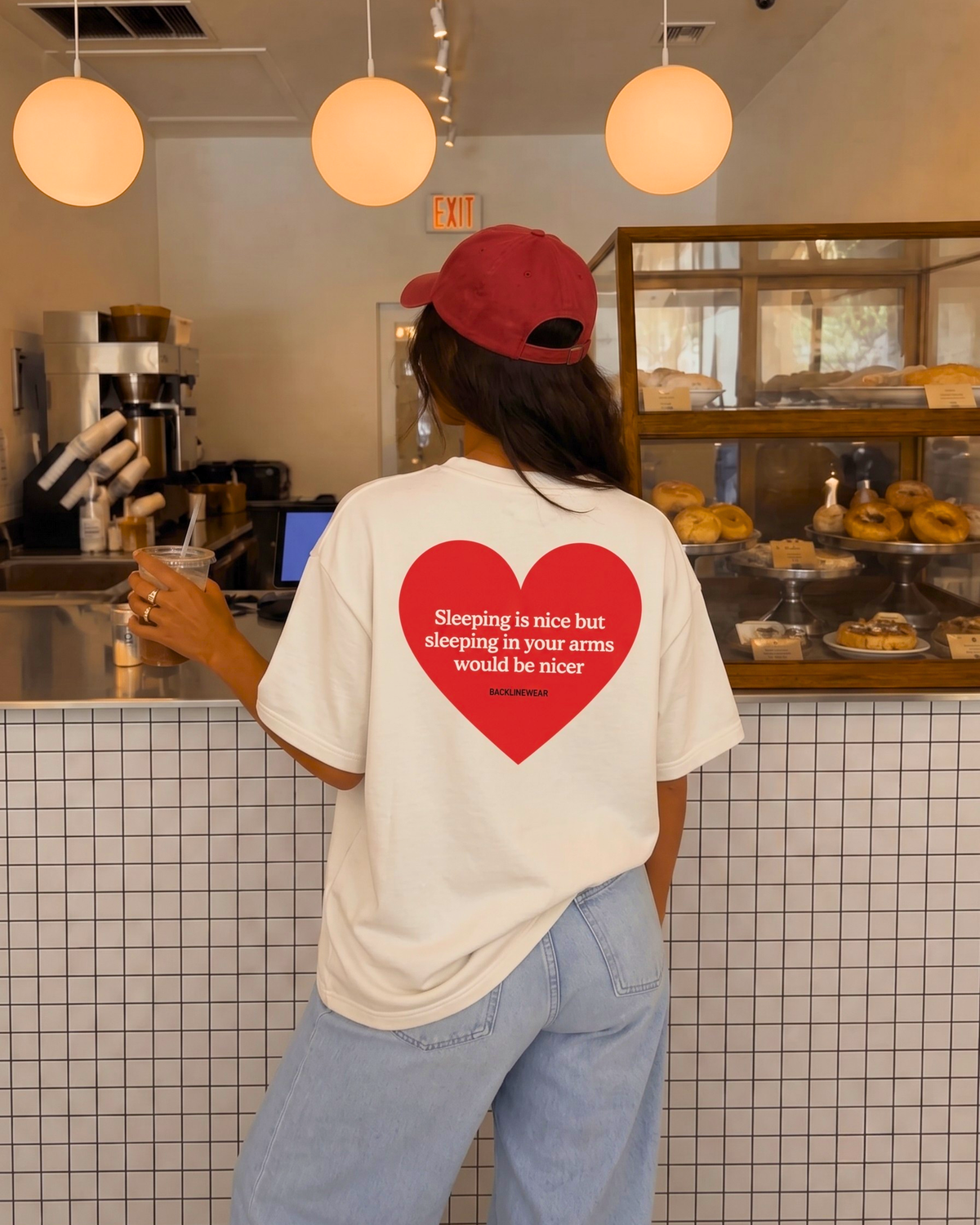 Red Heart "Sleeping is Nice" Graphic T-Shirt
